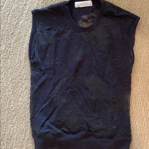 Iro distressed sleeveless black sweatshirt